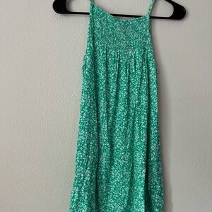Zara Green and White Textured Sun Dress